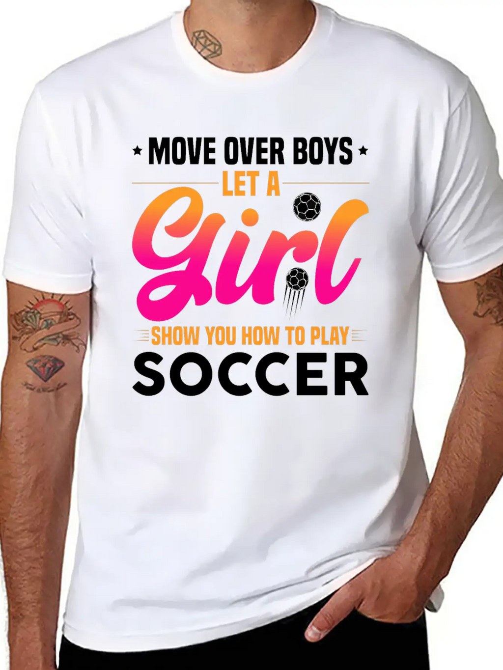 Let A Girl Show You How To Play Soccer Unisex Short Sleeve Soft Cotton T-Shirt – Casual Everyday Wear