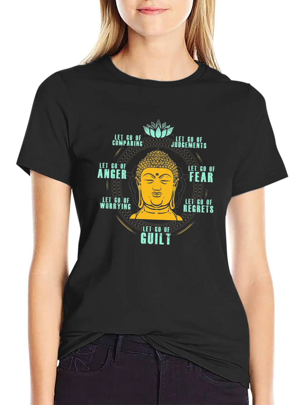 Let Go Anger Guilt Fear Comparing Judgements Stylish Everyday T-Shirt – Unisex Basic Cotton Tee
