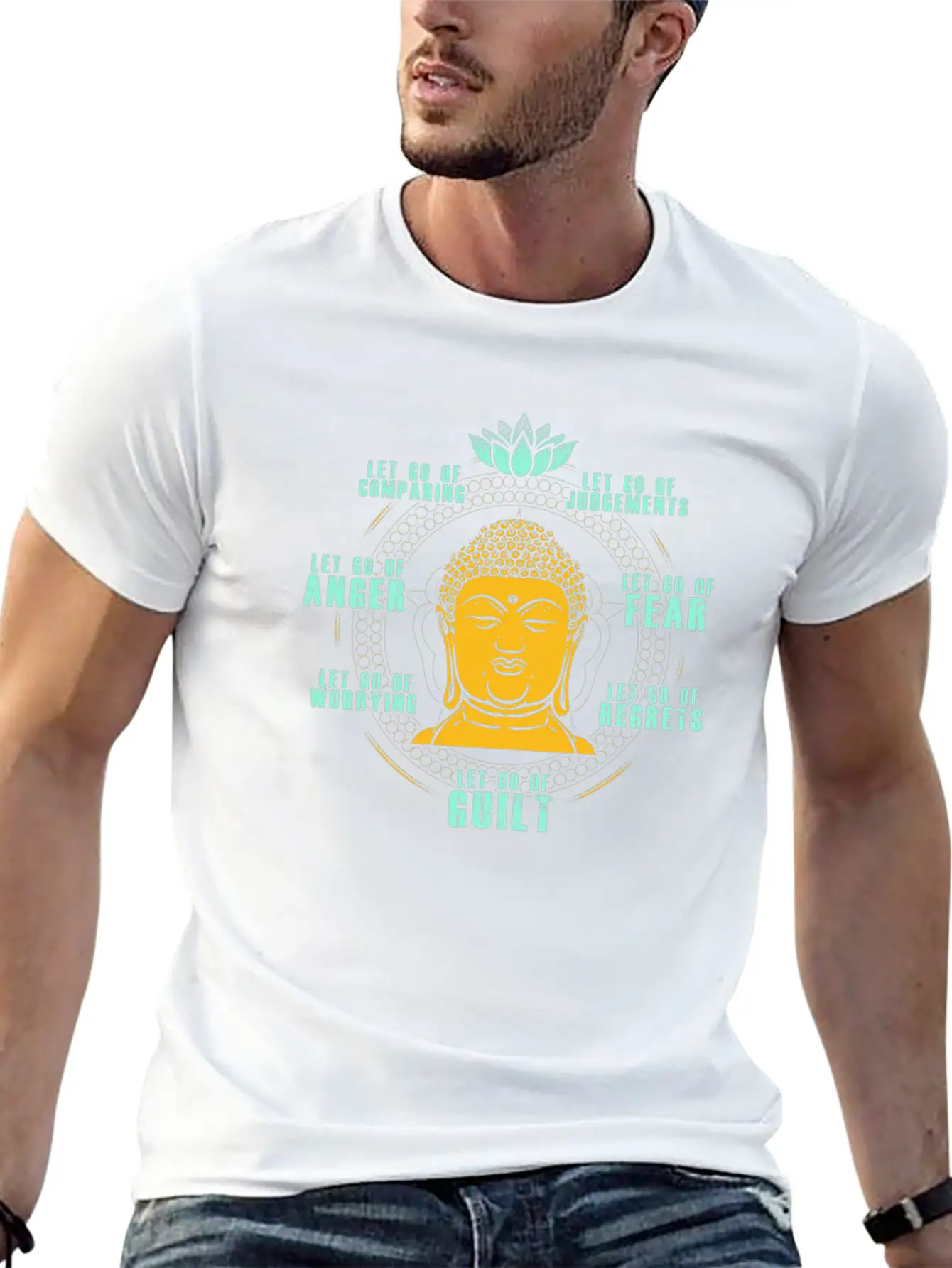 Let Go Anger Guilt Fear Comparing Judgements Stylish Everyday T-Shirt – Unisex Basic Cotton Tee