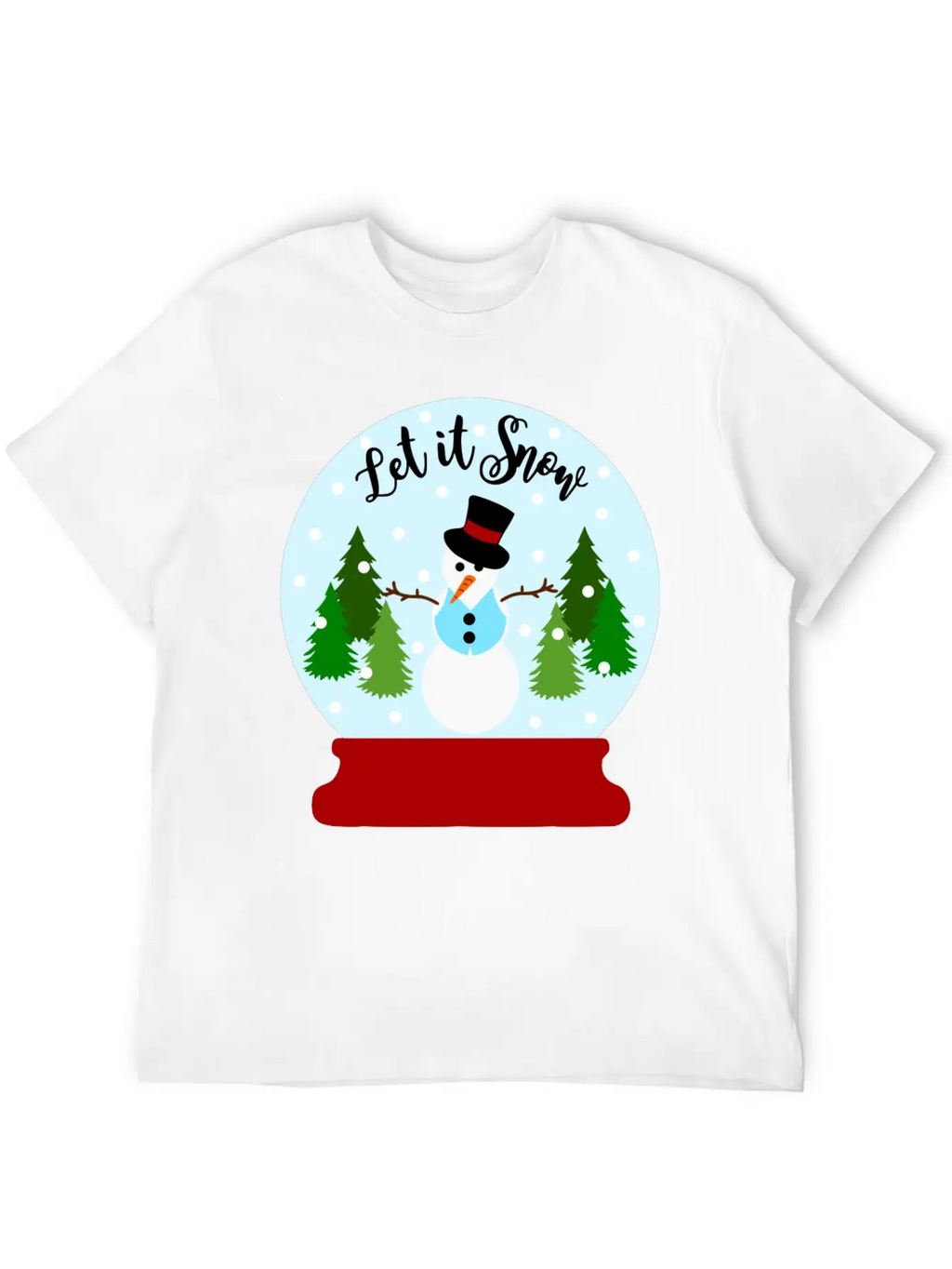 Let It Snow - Christmas Snow Globe Unisex Casual T-Shirt – Clean Design For Daily Comfort