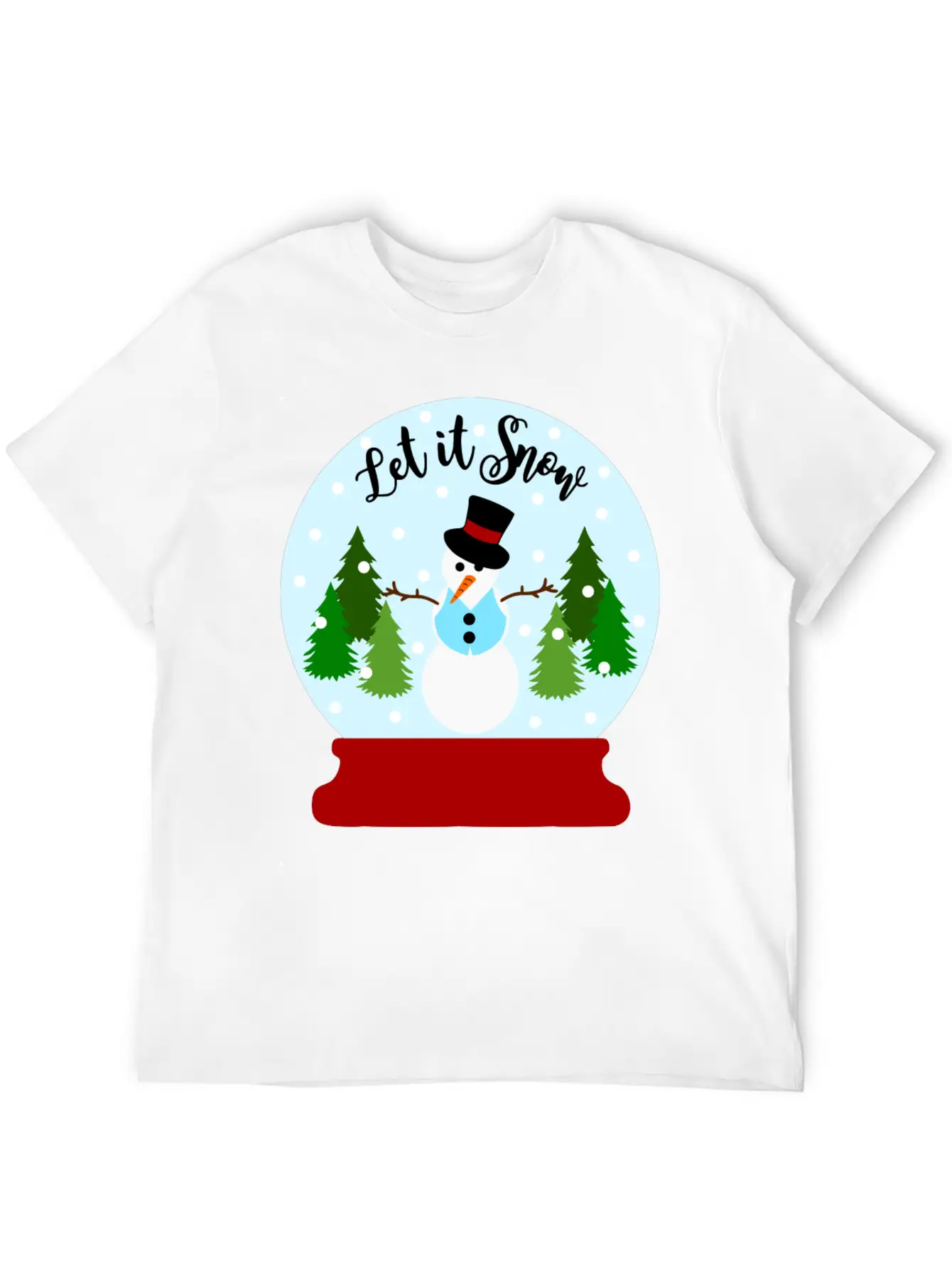 Let It Snow - Christmas Snow Globe Unisex Casual T-Shirt – Clean Design For Daily Comfort