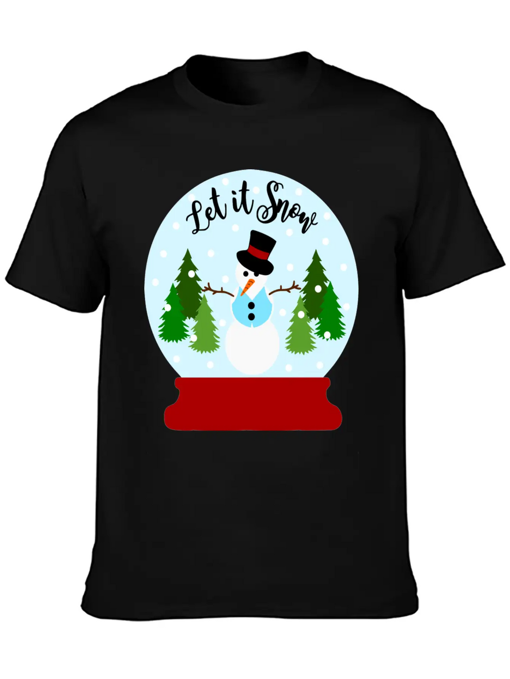 Let It Snow - Christmas Snow Globe Unisex Casual T-Shirt – Clean Design For Daily Comfort