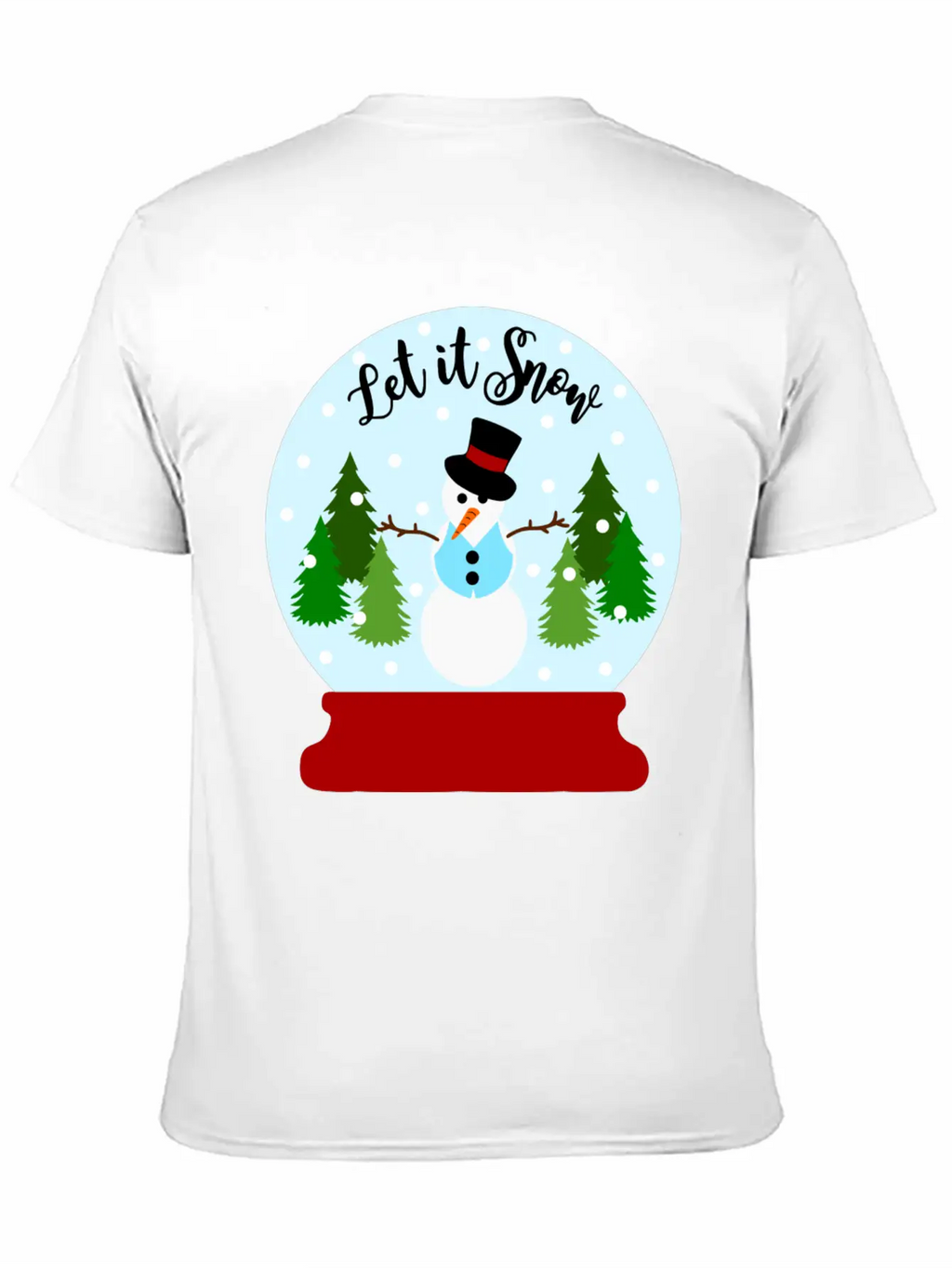 Let It Snow - Christmas Snow Globe Unisex Casual T-Shirt – Clean Design For Daily Comfort