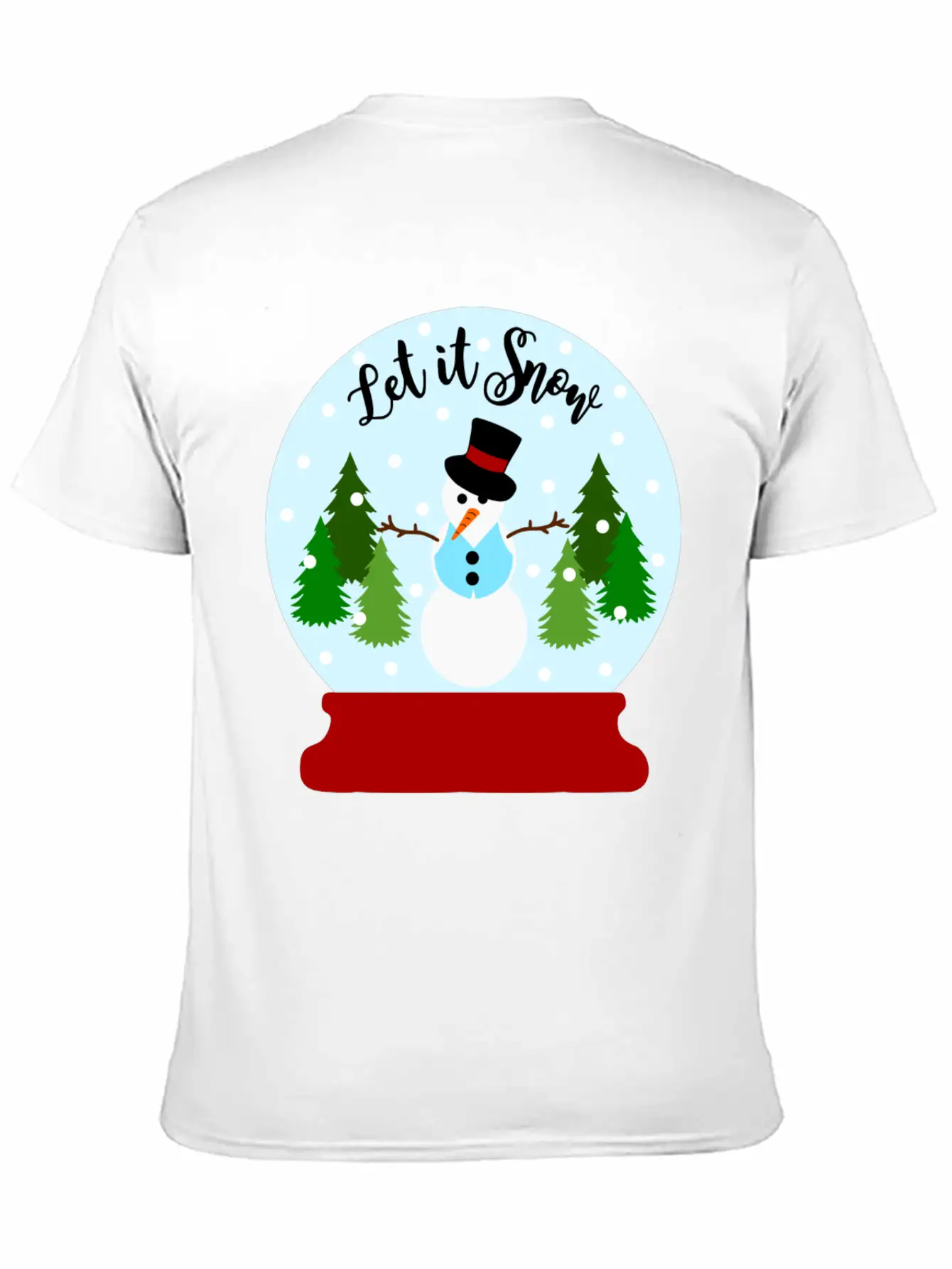 Let It Snow - Christmas Snow Globe Unisex Casual T-Shirt – Clean Design For Daily Comfort