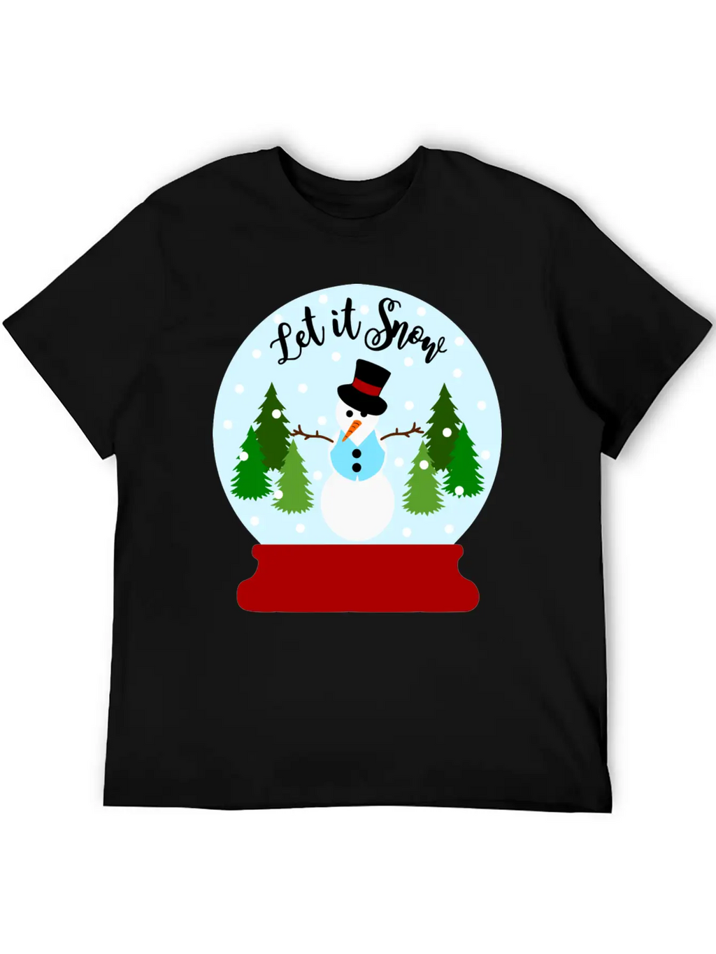 Let It Snow - Christmas Snow Globe Unisex Casual T-Shirt – Clean Design For Daily Comfort