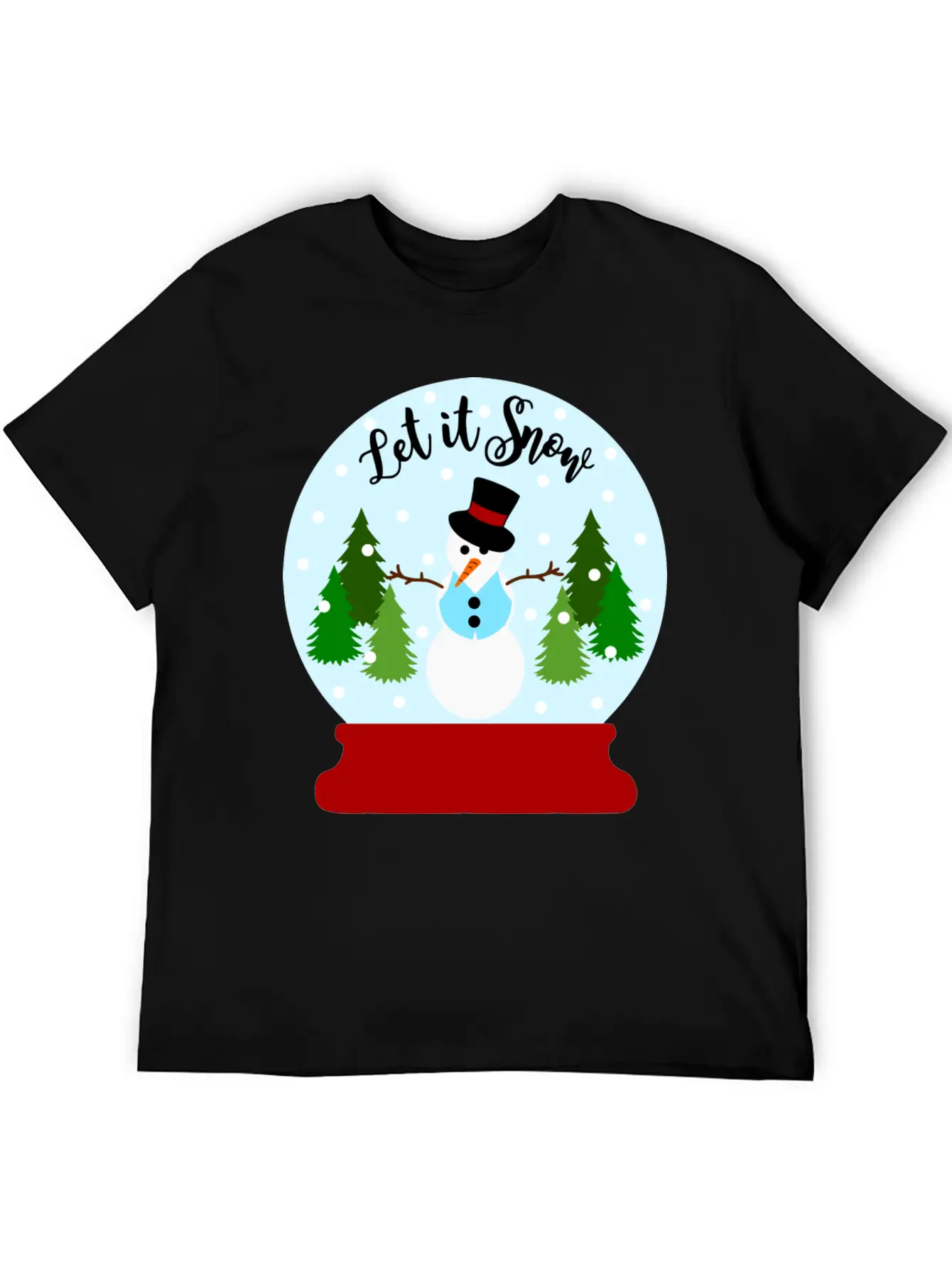 Let It Snow - Christmas Snow Globe Unisex Casual T-Shirt – Clean Design For Daily Comfort