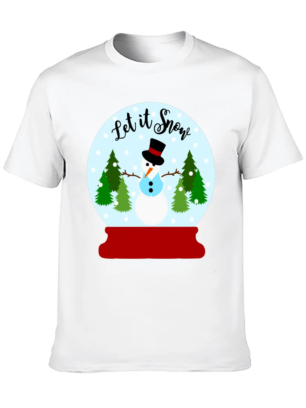 Let It Snow - Christmas Snow Globe Unisex Casual T-Shirt – Clean Design For Daily Comfort