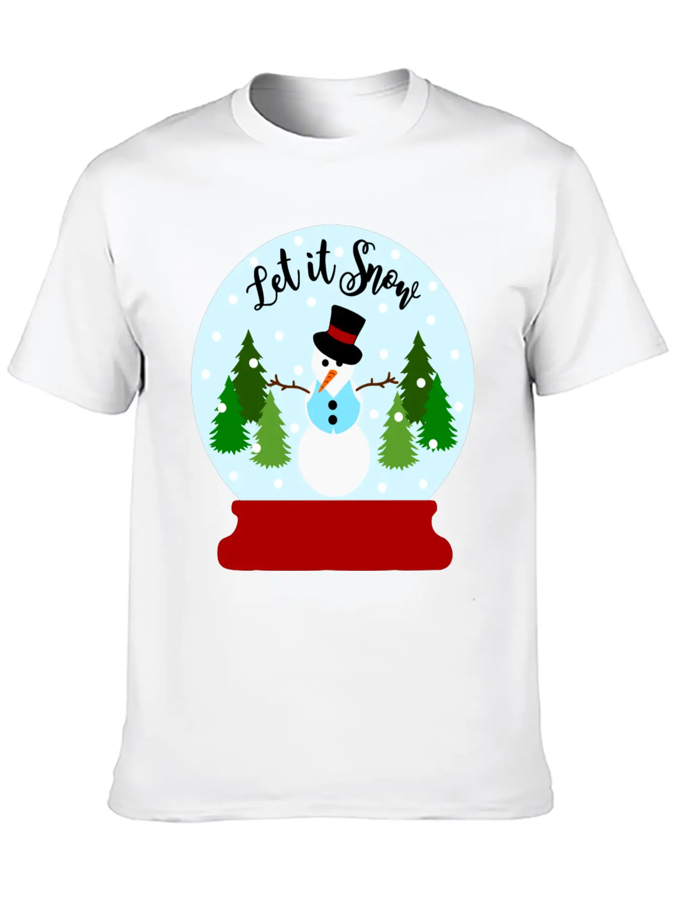 Let It Snow - Christmas Snow Globe Unisex Casual T-Shirt – Clean Design For Daily Comfort