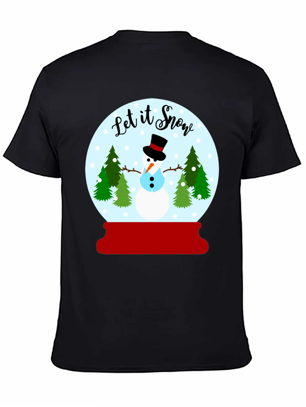 Let It Snow - Christmas Snow Globe Unisex Casual T-Shirt – Clean Design For Daily Comfort