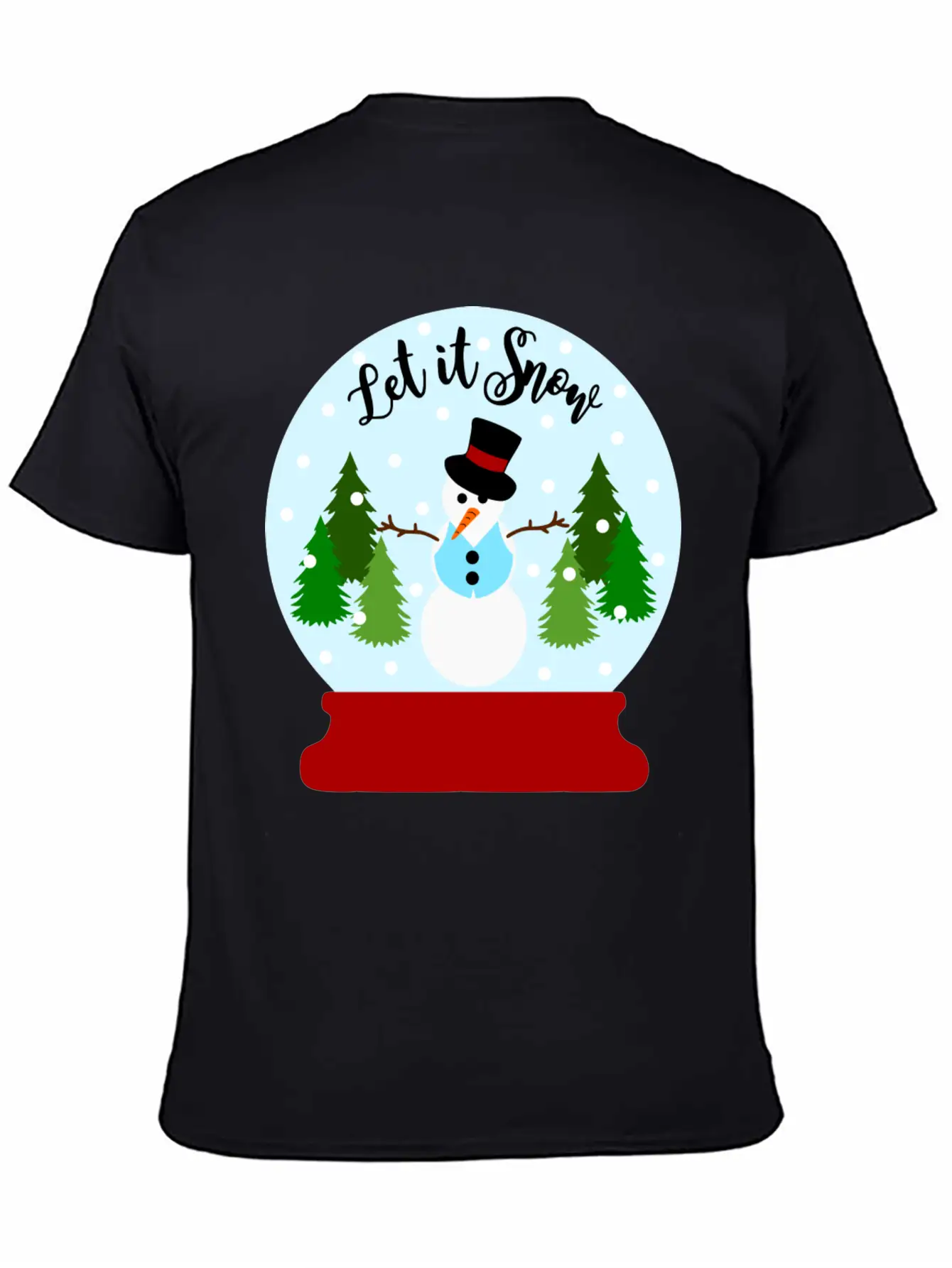 Let It Snow - Christmas Snow Globe Unisex Casual T-Shirt – Clean Design For Daily Comfort