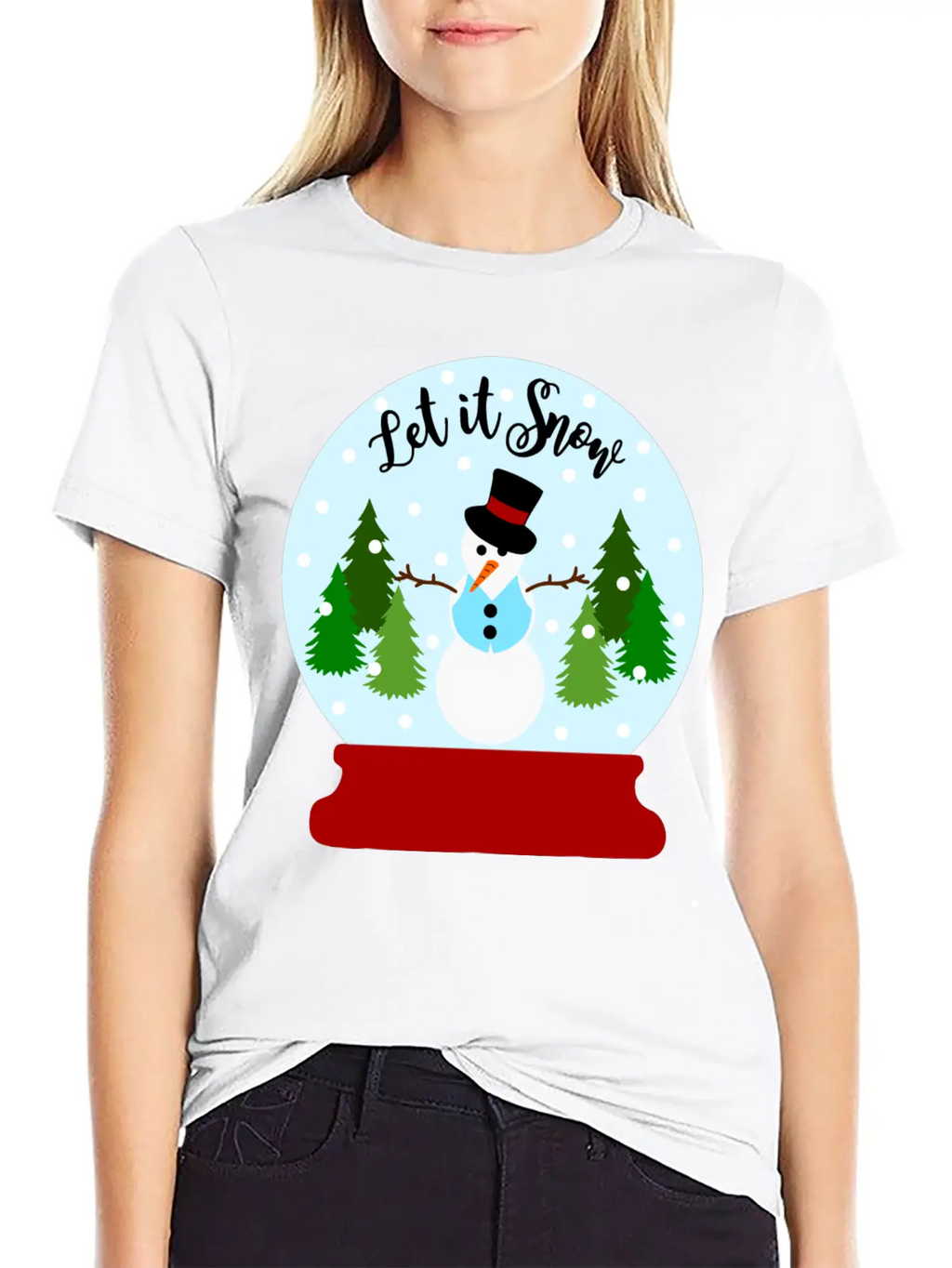 Let It Snow - Christmas Snow Globe Unisex Casual T-Shirt – Clean Design For Daily Comfort