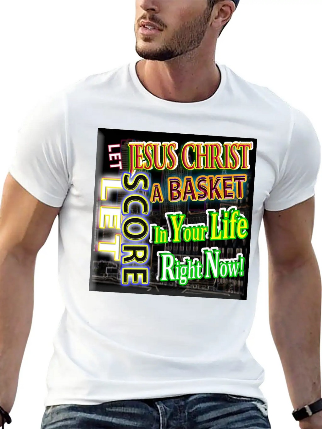 Let Jesus Christ Score A BASKET In Your Life 3 Unisex Short Sleeve Soft Cotton T-Shirt – Casual Everyday Wear