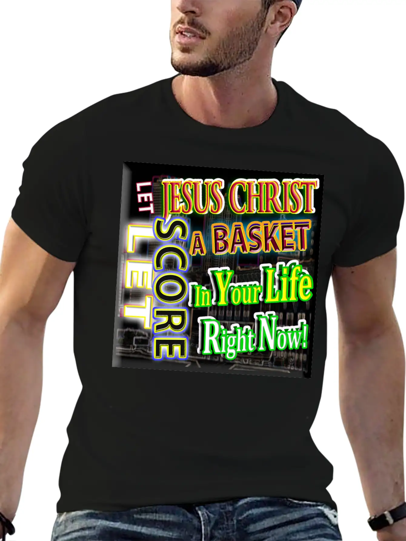 Let Jesus Christ Score A BASKET In Your Life 3 Unisex Short Sleeve Soft Cotton T-Shirt – Casual Everyday Wear