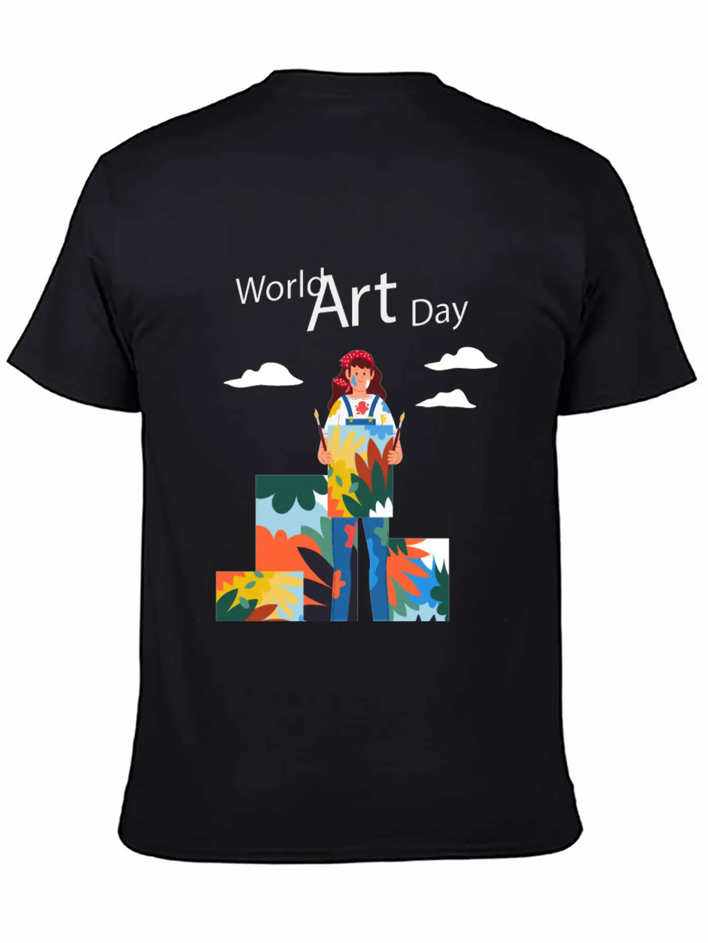 Let's Celebrate The Day, Art Day Unisex Short Sleeve Soft Cotton T-Shirt – Casual Everyday Wear