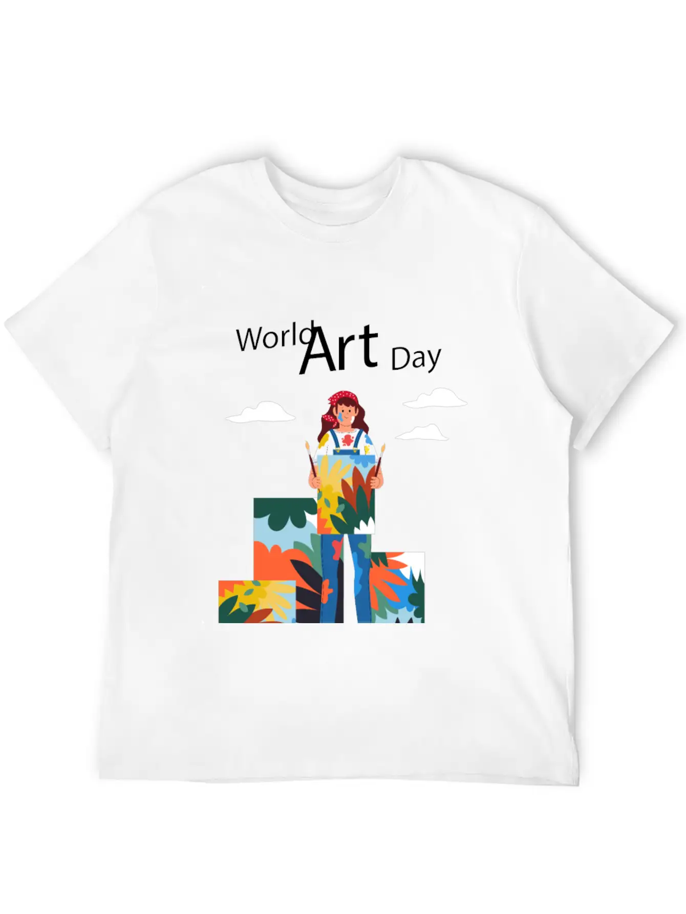 Let's Celebrate The Day, Art Day Unisex Short Sleeve Soft Cotton T-Shirt – Casual Everyday Wear