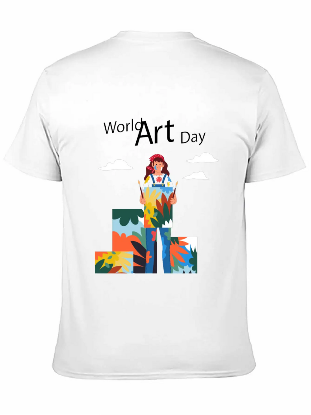 Let's Celebrate The Day, Art Day Unisex Short Sleeve Soft Cotton T-Shirt – Casual Everyday Wear