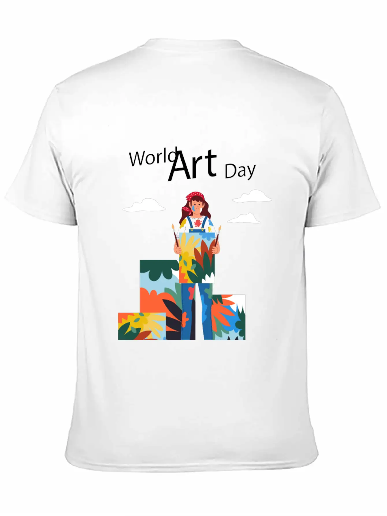 Let's Celebrate The Day, Art Day Unisex Short Sleeve Soft Cotton T-Shirt – Casual Everyday Wear