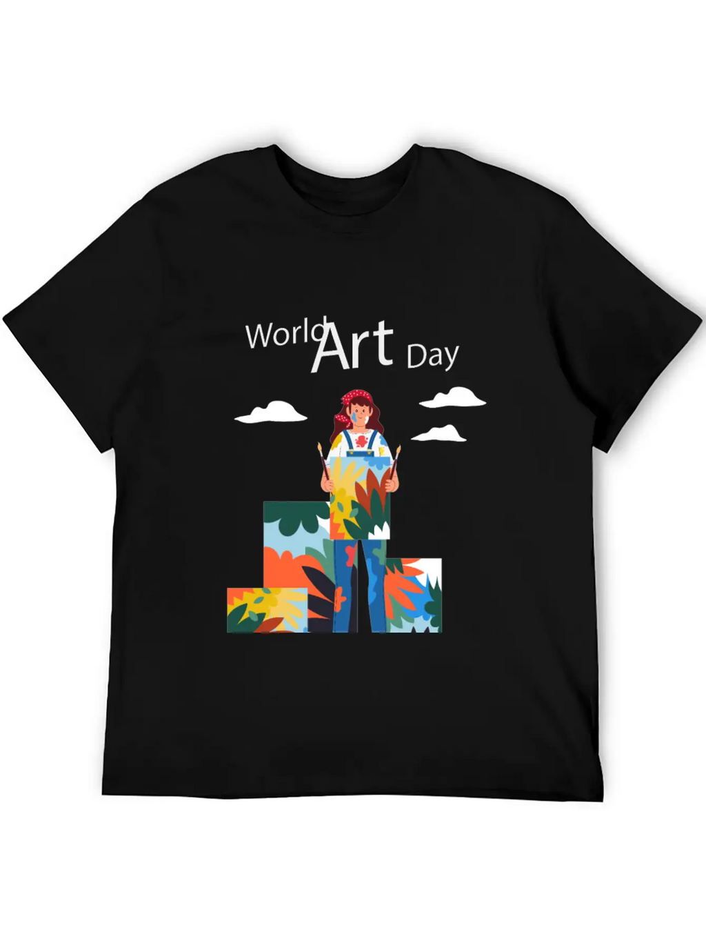 Let's Celebrate The Day, Art Day Unisex Short Sleeve Soft Cotton T-Shirt – Casual Everyday Wear