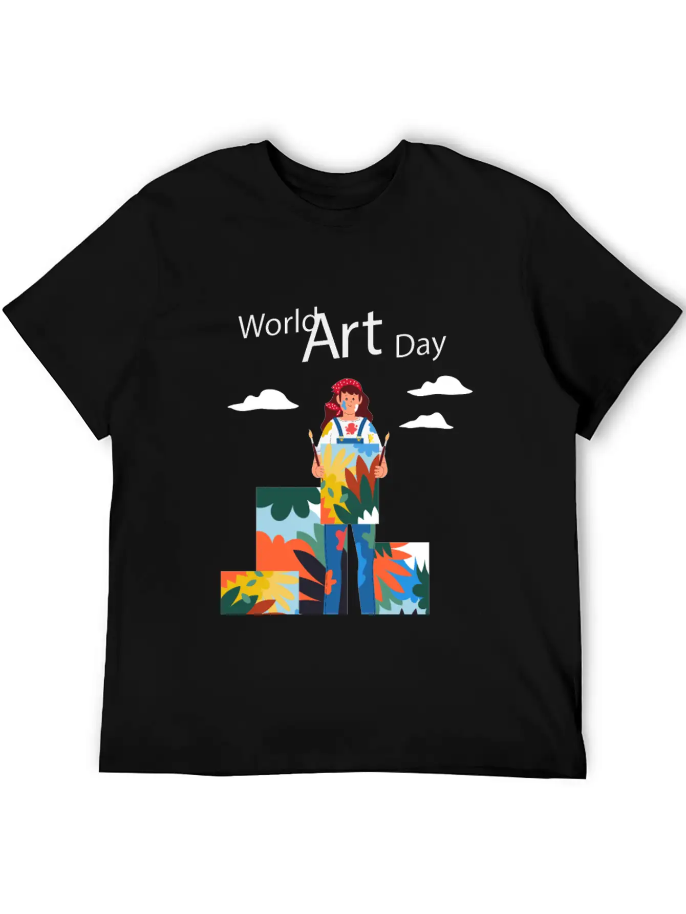 Let's Celebrate The Day, Art Day Unisex Short Sleeve Soft Cotton T-Shirt – Casual Everyday Wear