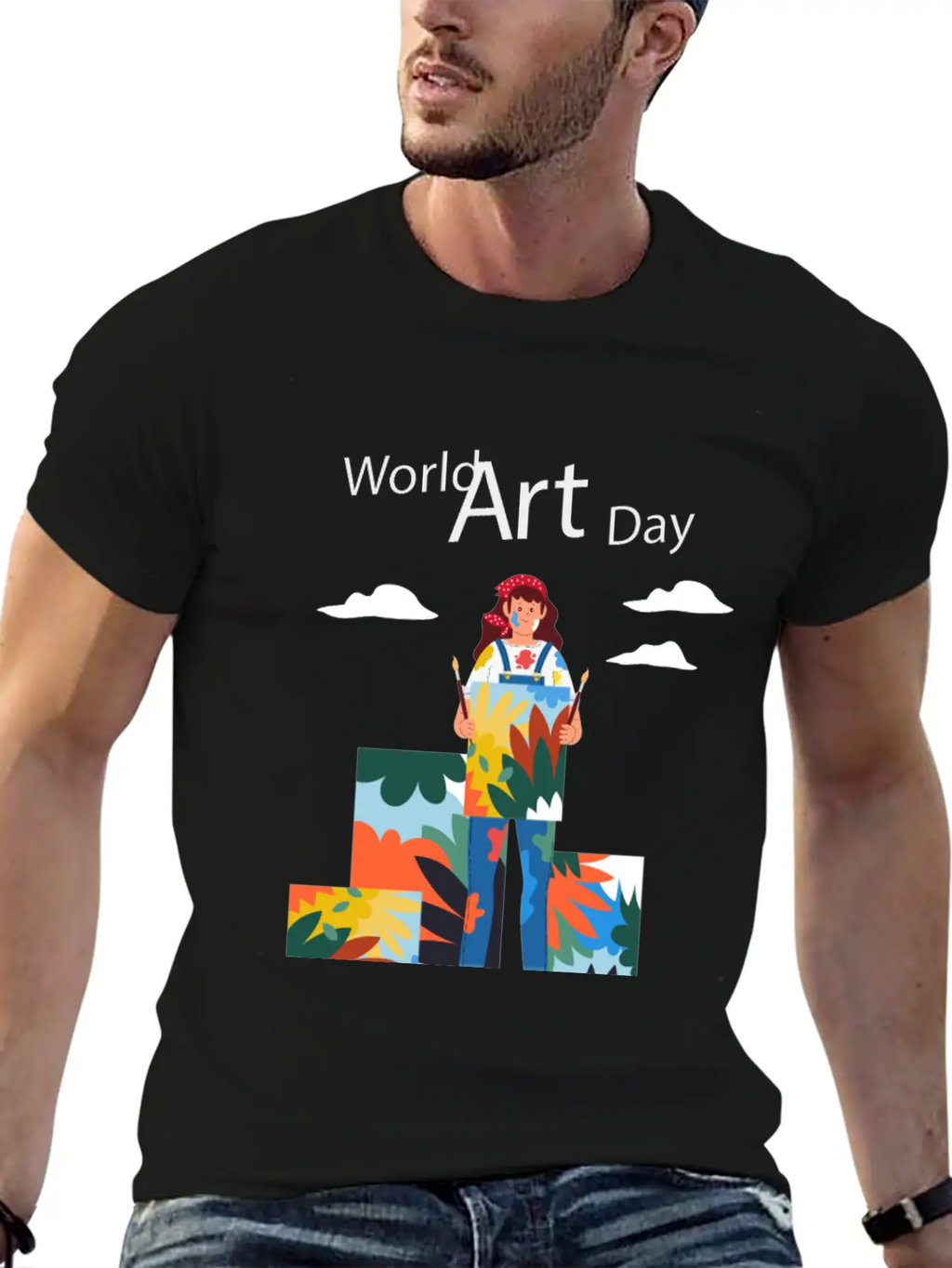Let's Celebrate The Day, Art Day Unisex Short Sleeve Soft Cotton T-Shirt – Casual Everyday Wear