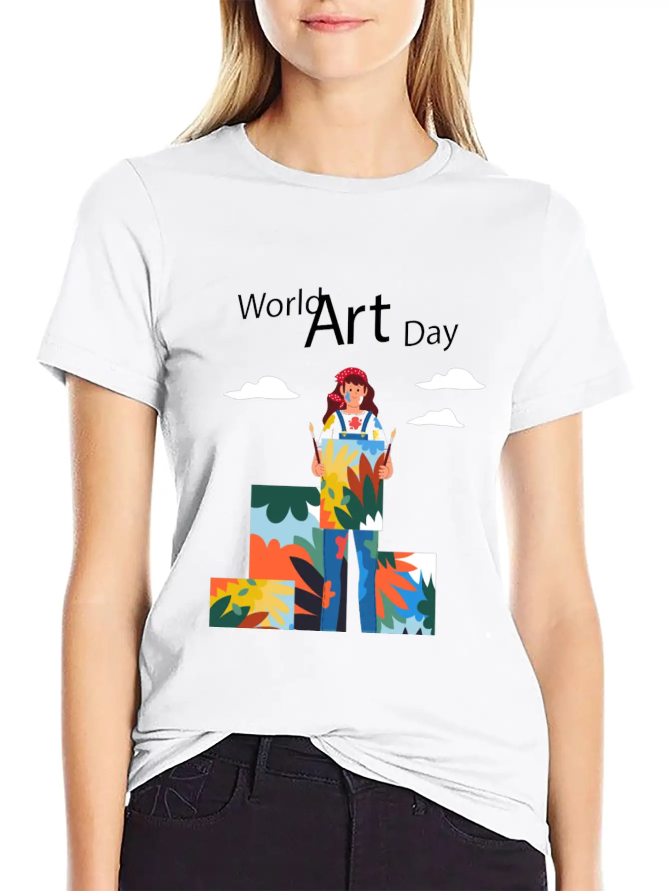 Let's Celebrate The Day, Art Day Unisex Short Sleeve Soft Cotton T-Shirt – Casual Everyday Wear