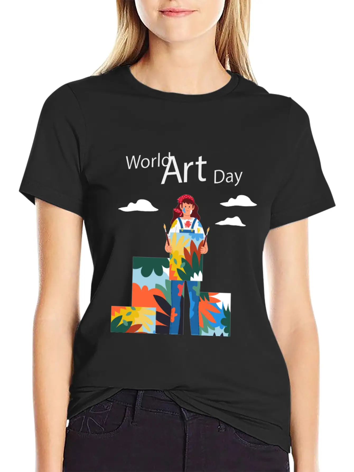 Let's Celebrate The Day, Art Day Unisex Short Sleeve Soft Cotton T-Shirt – Casual Everyday Wear