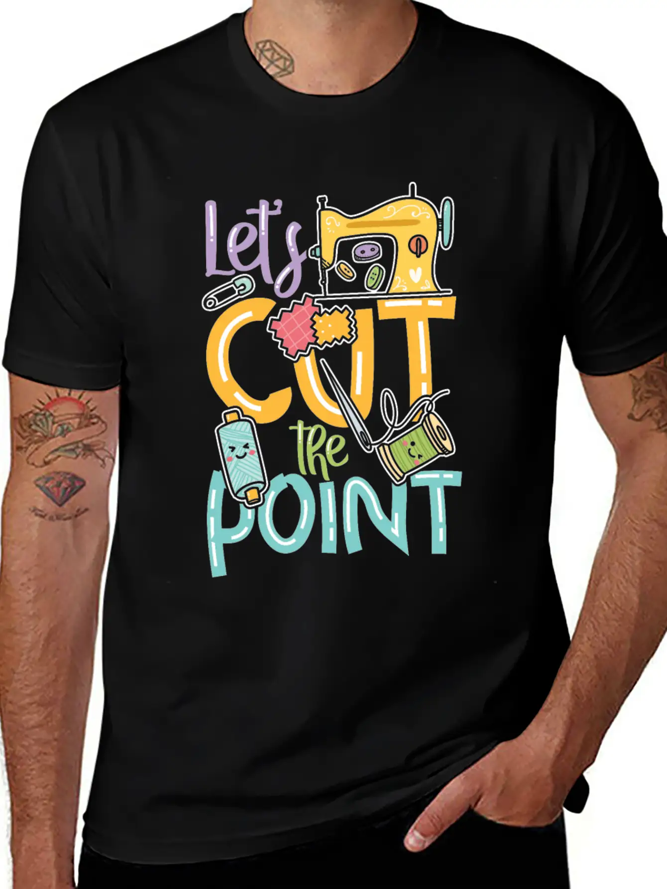 Let's Cut The Point Unisex Short Sleeve Soft Cotton T-Shirt – Casual Everyday Wear