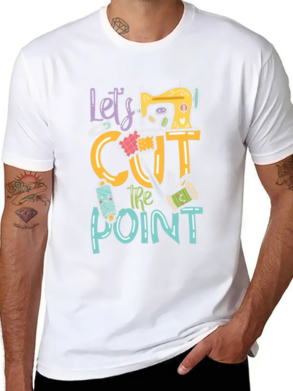 Let's Cut The Point Unisex Short Sleeve Soft Cotton T-Shirt – Casual Everyday Wear