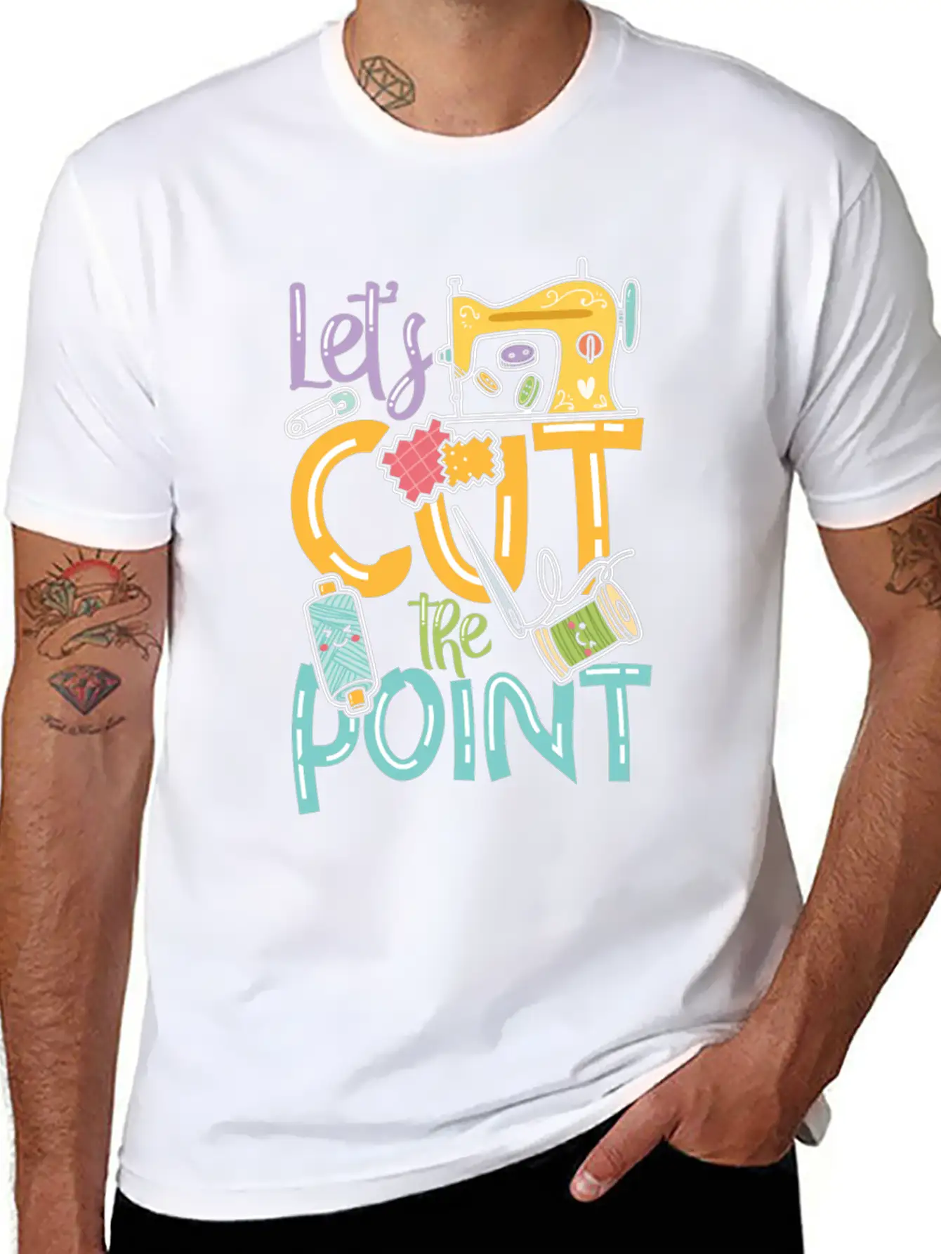 Let's Cut The Point Unisex Short Sleeve Soft Cotton T-Shirt – Casual Everyday Wear