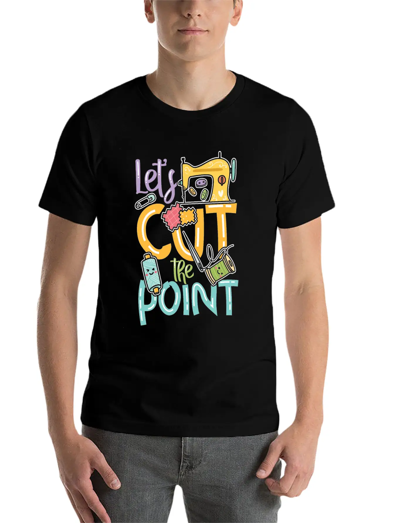Let's Cut The Point Unisex Short Sleeve Soft Cotton T-Shirt – Casual Everyday Wear