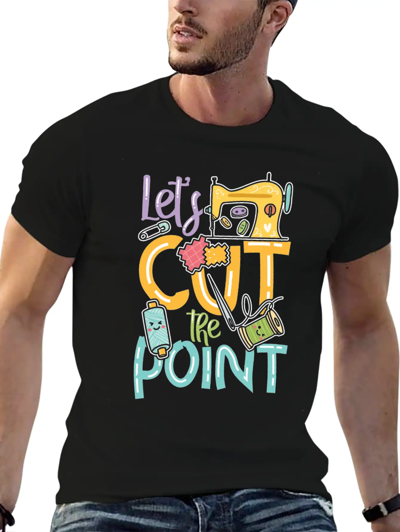 Let's Cut The Point Unisex Short Sleeve Soft Cotton T-Shirt – Casual Everyday Wear