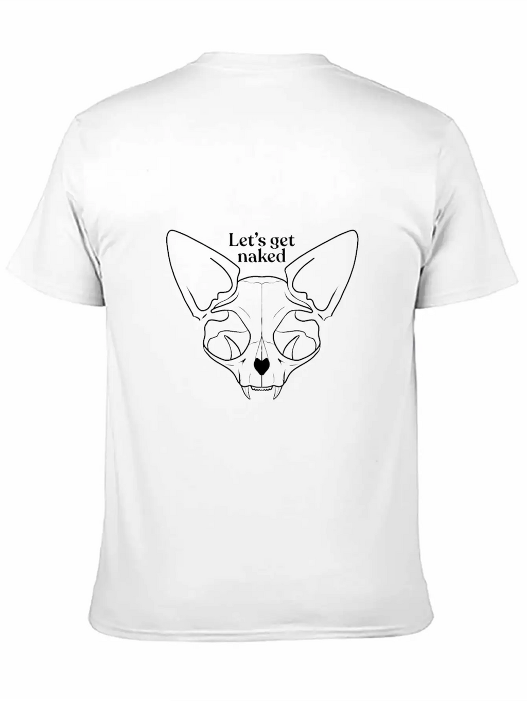 Let's Get Naked - Chubby Sphynx Cat - Line Art - H Unisex Casual T-Shirt – Clean Design For Daily Comfort