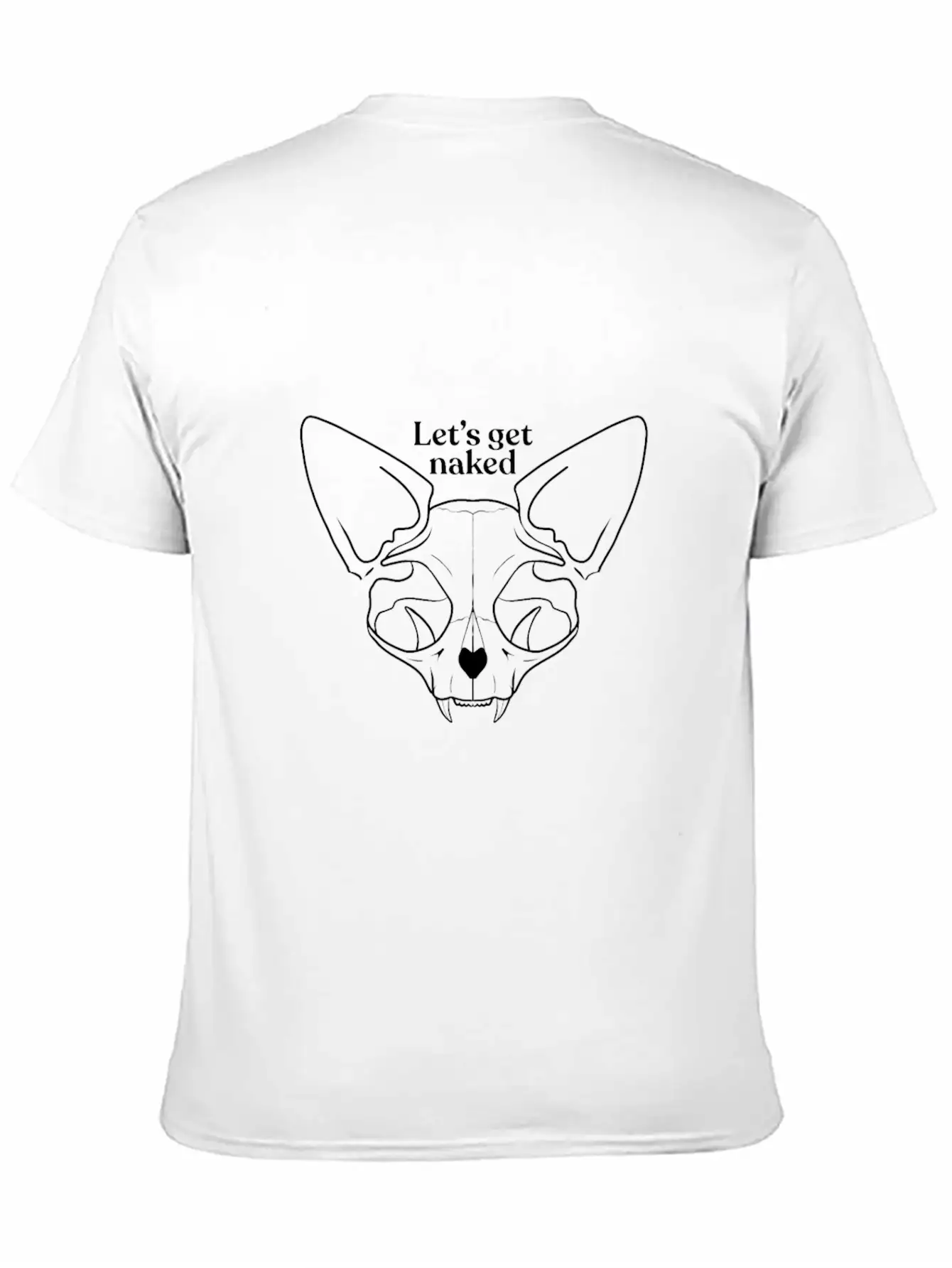 Let's Get Naked - Chubby Sphynx Cat - Line Art - H Unisex Casual T-Shirt – Clean Design For Daily Comfort