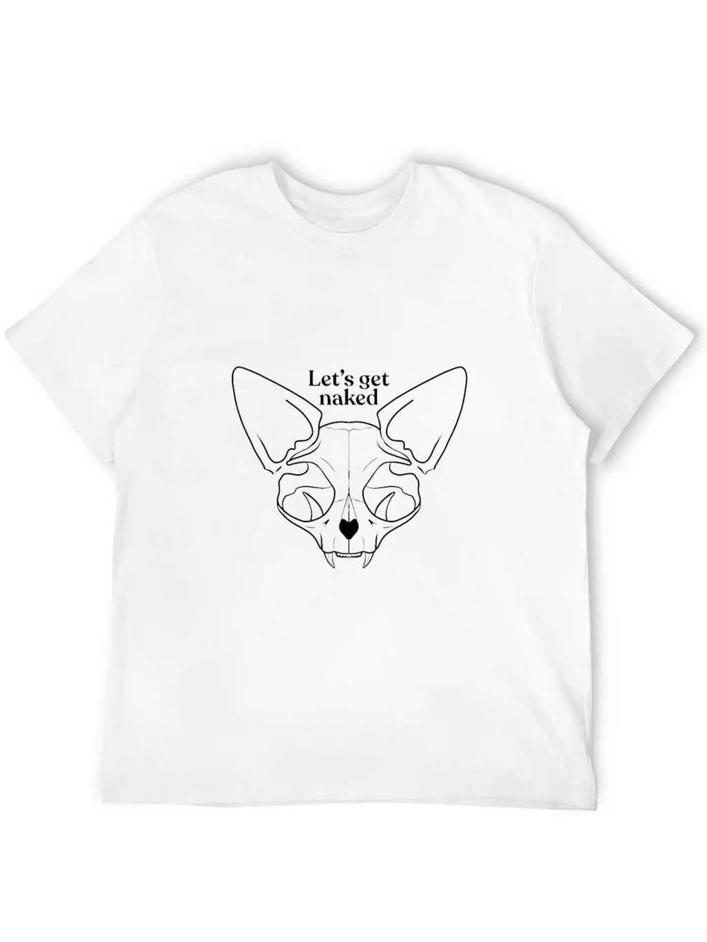 Let's Get Naked - Chubby Sphynx Cat - Line Art - H Unisex Casual T-Shirt – Clean Design For Daily Comfort