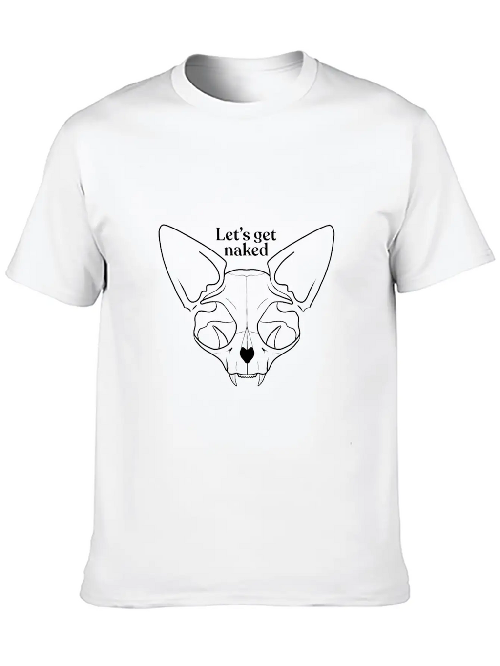 Let's Get Naked - Chubby Sphynx Cat - Line Art - H Unisex Casual T-Shirt – Clean Design For Daily Comfort