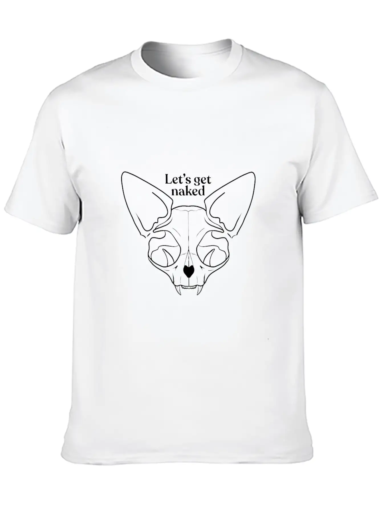 Let's Get Naked - Chubby Sphynx Cat - Line Art - H Unisex Casual T-Shirt – Clean Design For Daily Comfort