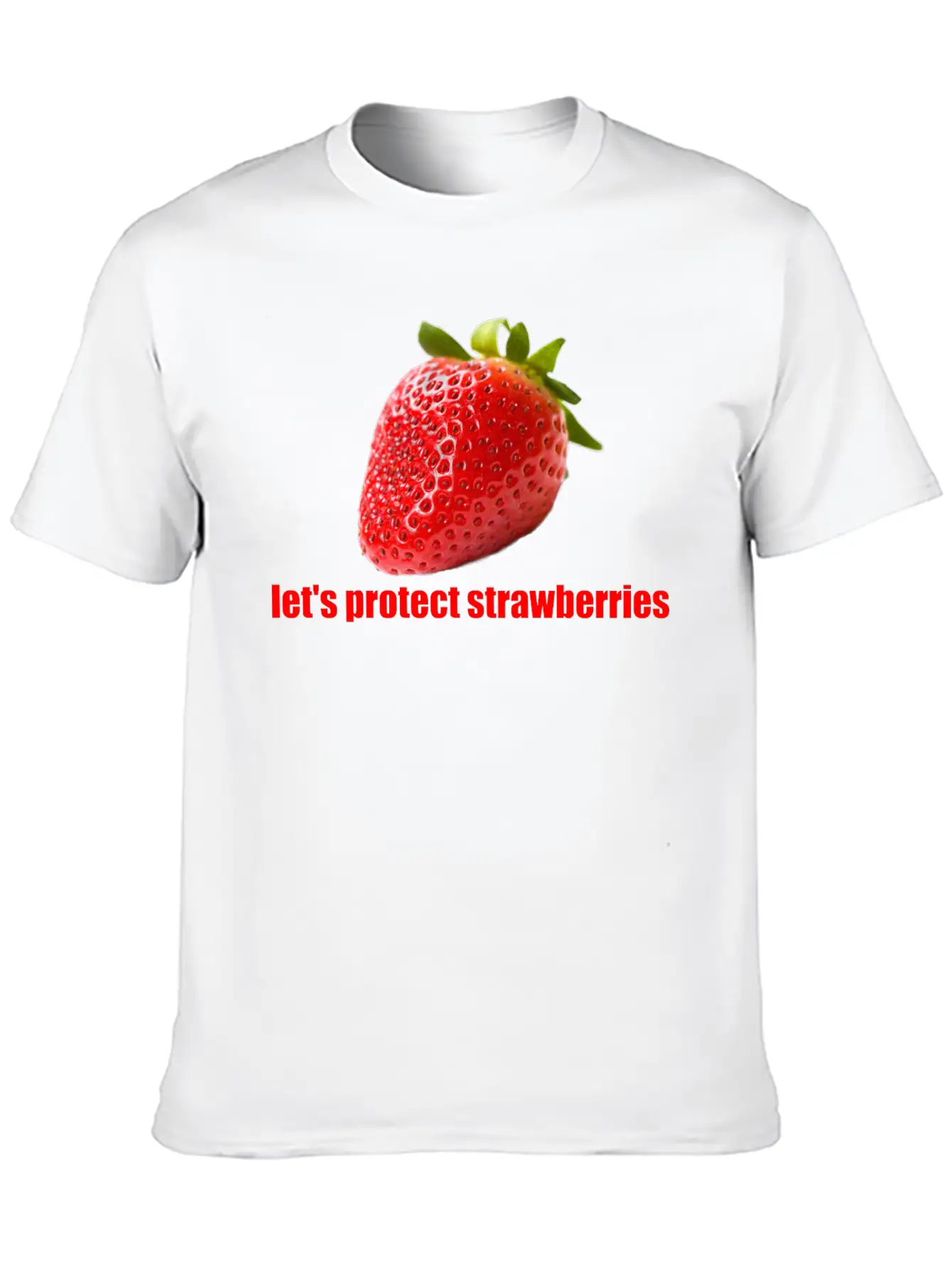 Let´s Protect Strawberries Stylish Everyday T-Shirt – Unisex Basic Cotton Tee