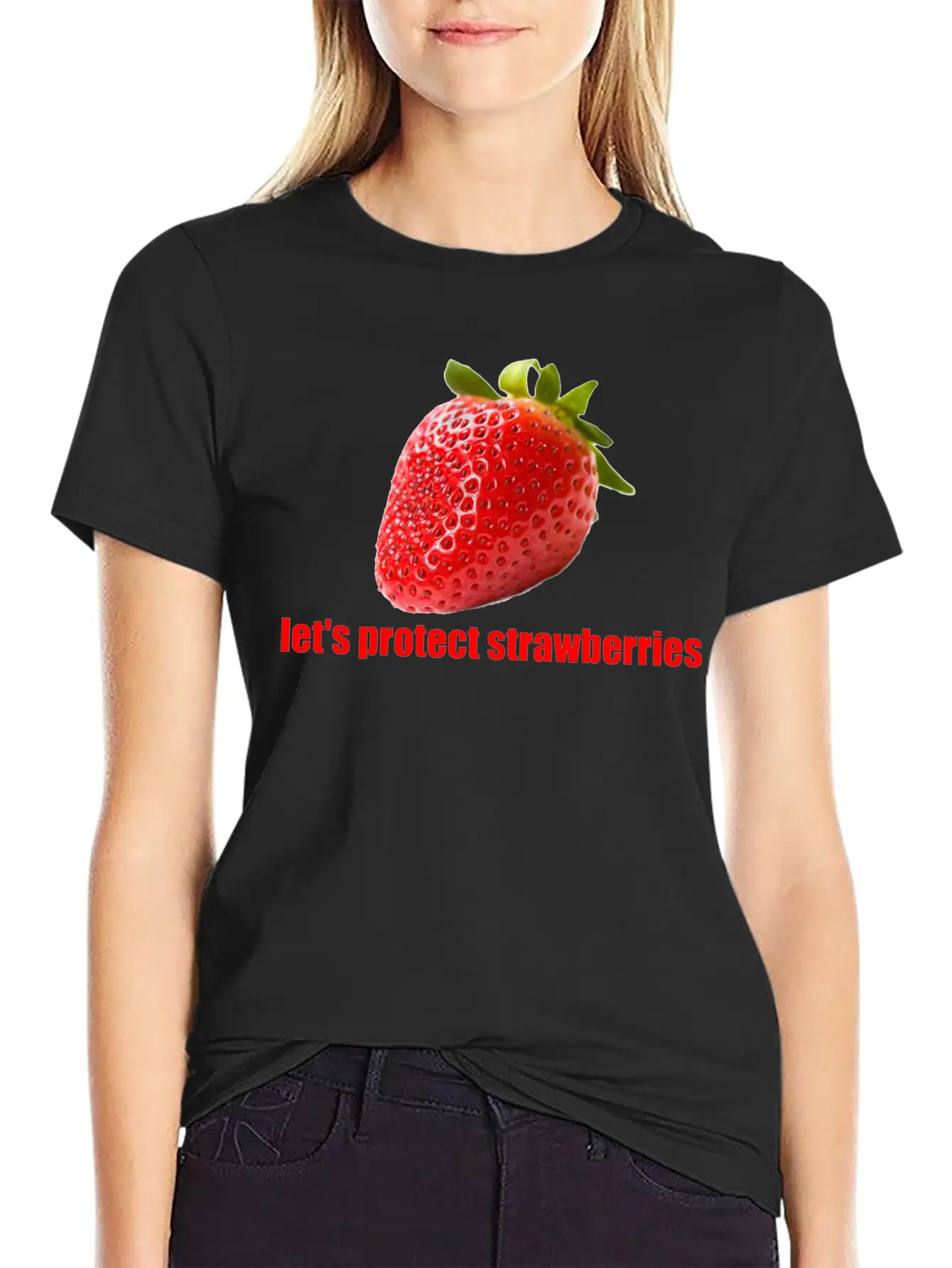 Let´s Protect Strawberries Stylish Everyday T-Shirt – Unisex Basic Cotton Tee