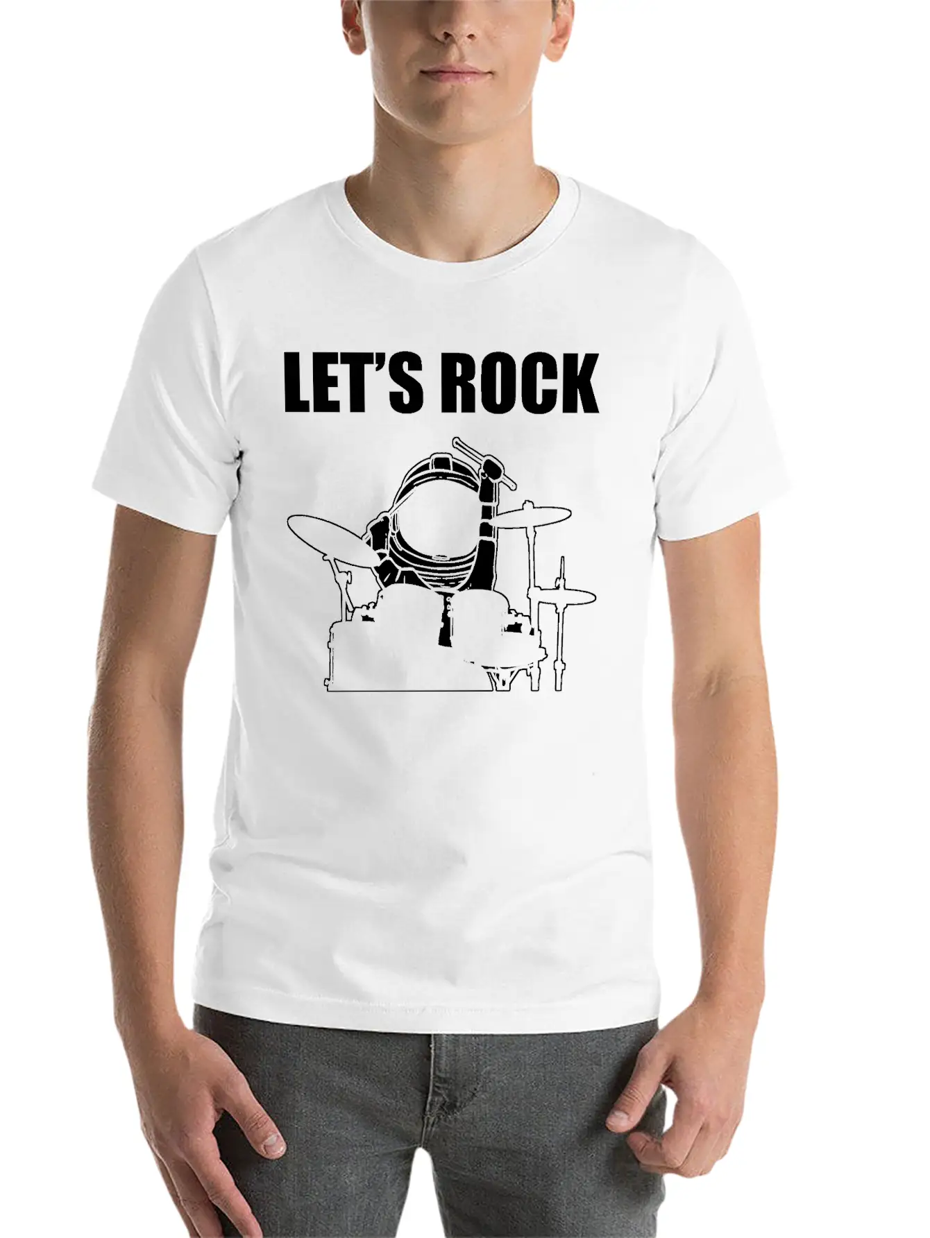 Let's Rock Musician Gift Unisex Casual T-Shirt – Clean Design For Daily Comfort