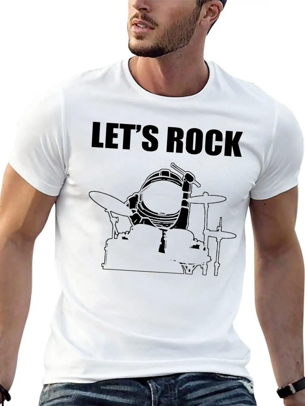 Let's Rock Musician Gift Unisex Casual T-Shirt – Clean Design For Daily Comfort
