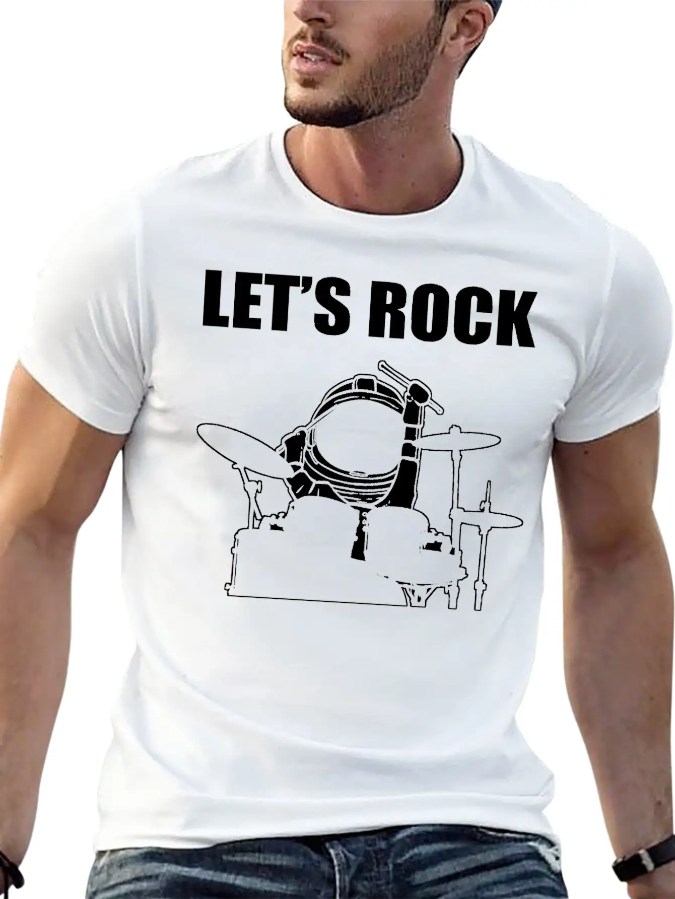 Let's Rock Musician Gift Unisex Casual T-Shirt – Clean Design For Daily Comfort