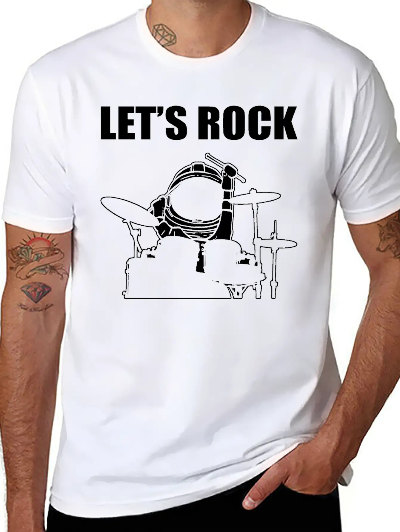 Let's Rock Musician Gift Unisex Casual T-Shirt – Clean Design For Daily Comfort