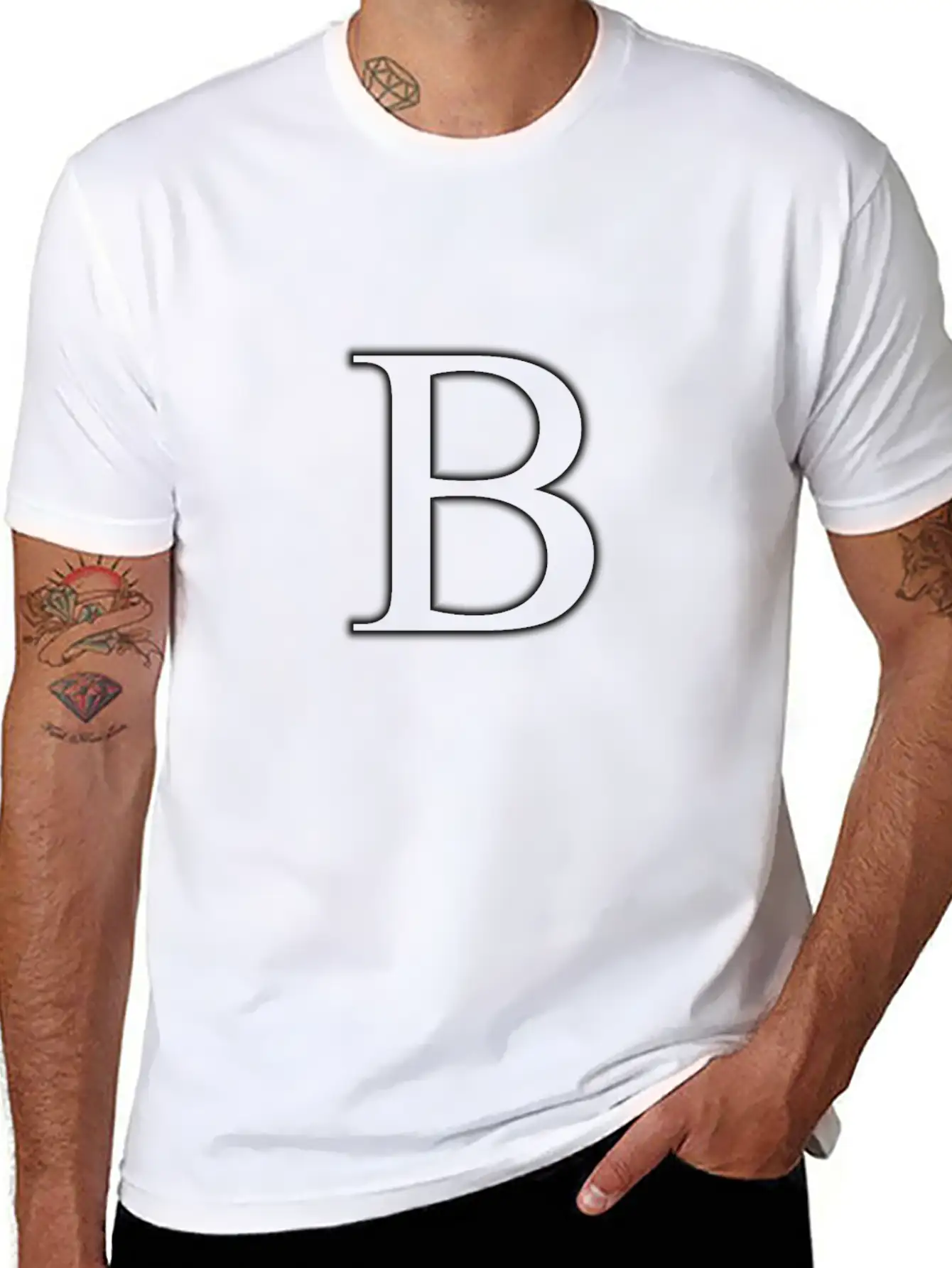 Letter B Essential Cotton Tee For Daily Outfits – Unisex Style