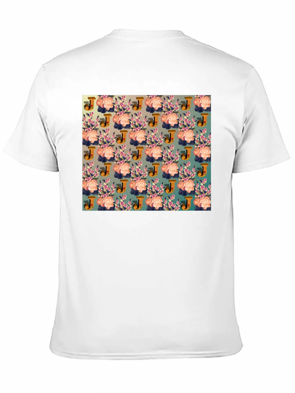 Letter J With Floral . Pattern Letter Unisex Casual T-Shirt – Clean Design For Daily Comfort