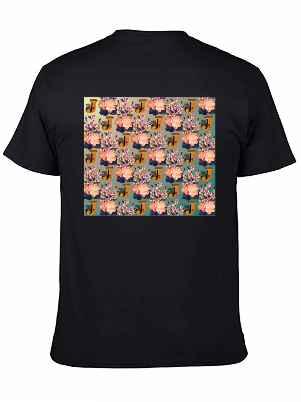 Letter J With Floral . Pattern Letter Unisex Casual T-Shirt – Clean Design For Daily Comfort