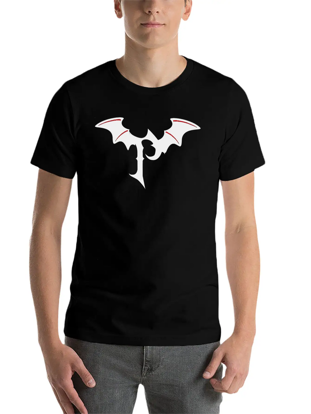 Letter P Gothic Bat Unisex Casual T-Shirt – Clean Design For Daily Comfort