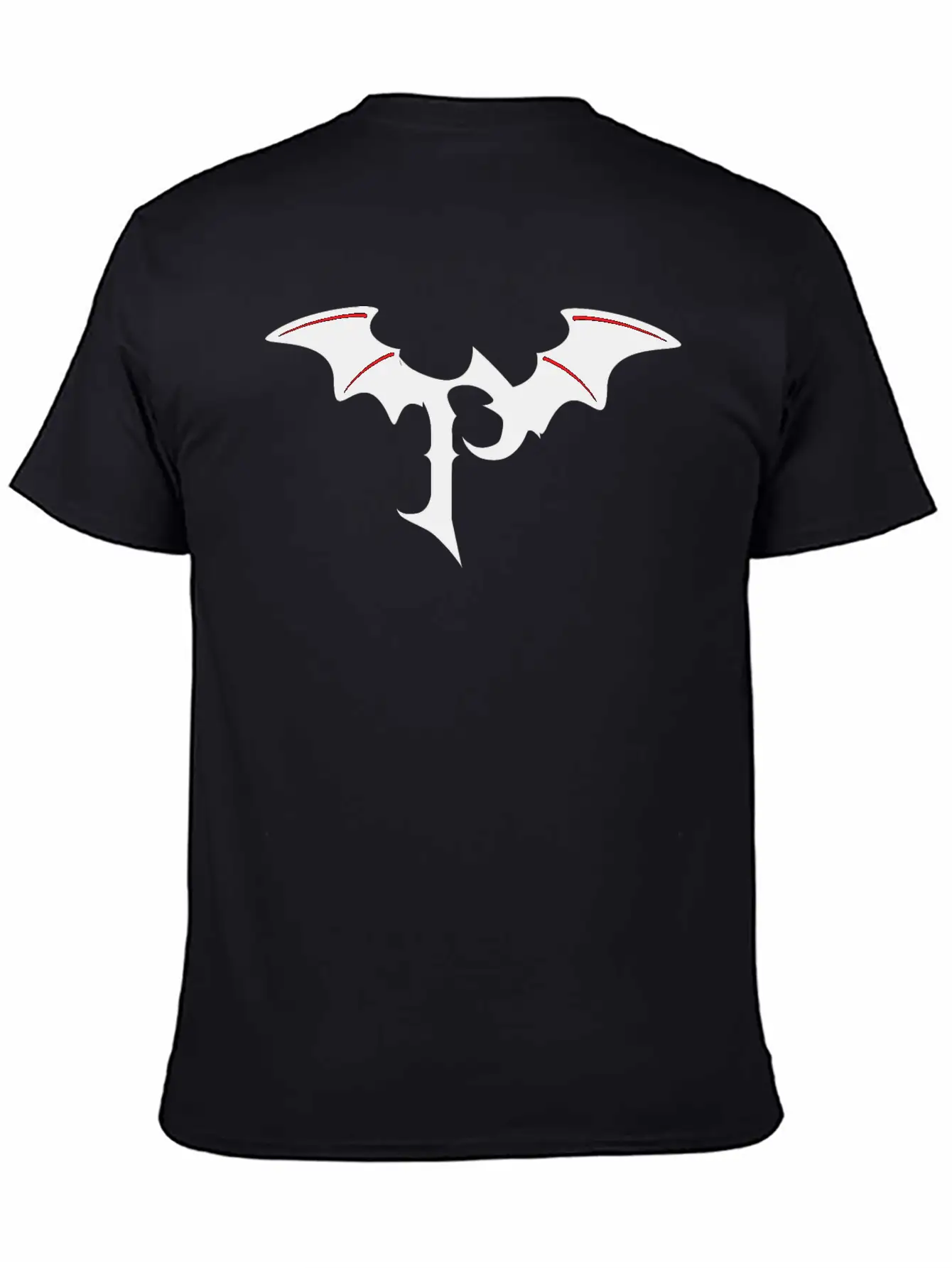 Letter P Gothic Bat Unisex Casual T-Shirt – Clean Design For Daily Comfort