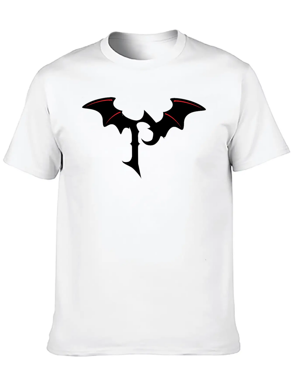 Letter P Gothic Bat Unisex Casual T-Shirt – Clean Design For Daily Comfort