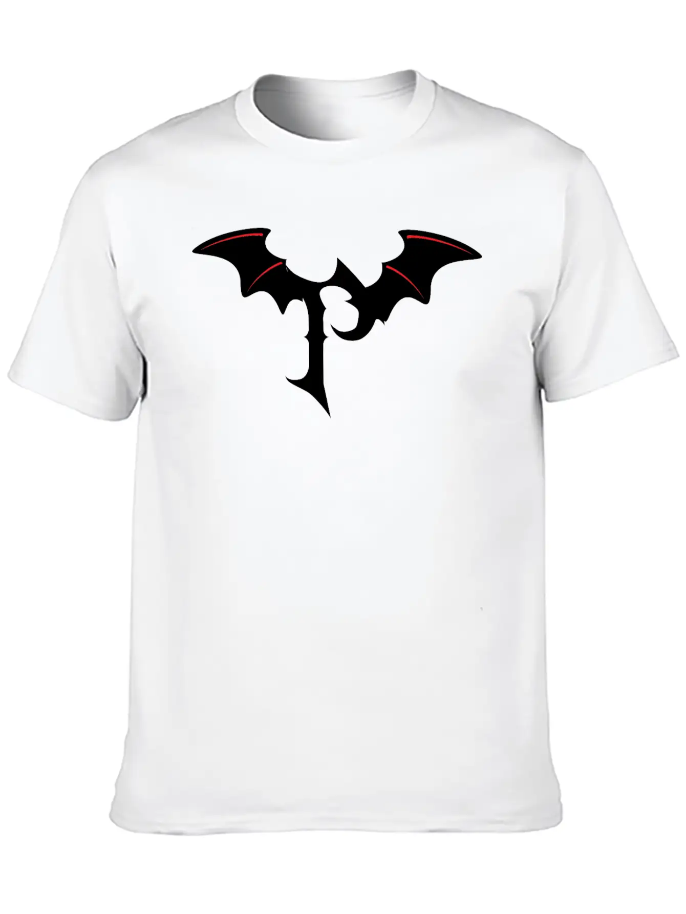 Letter P Gothic Bat Unisex Casual T-Shirt – Clean Design For Daily Comfort