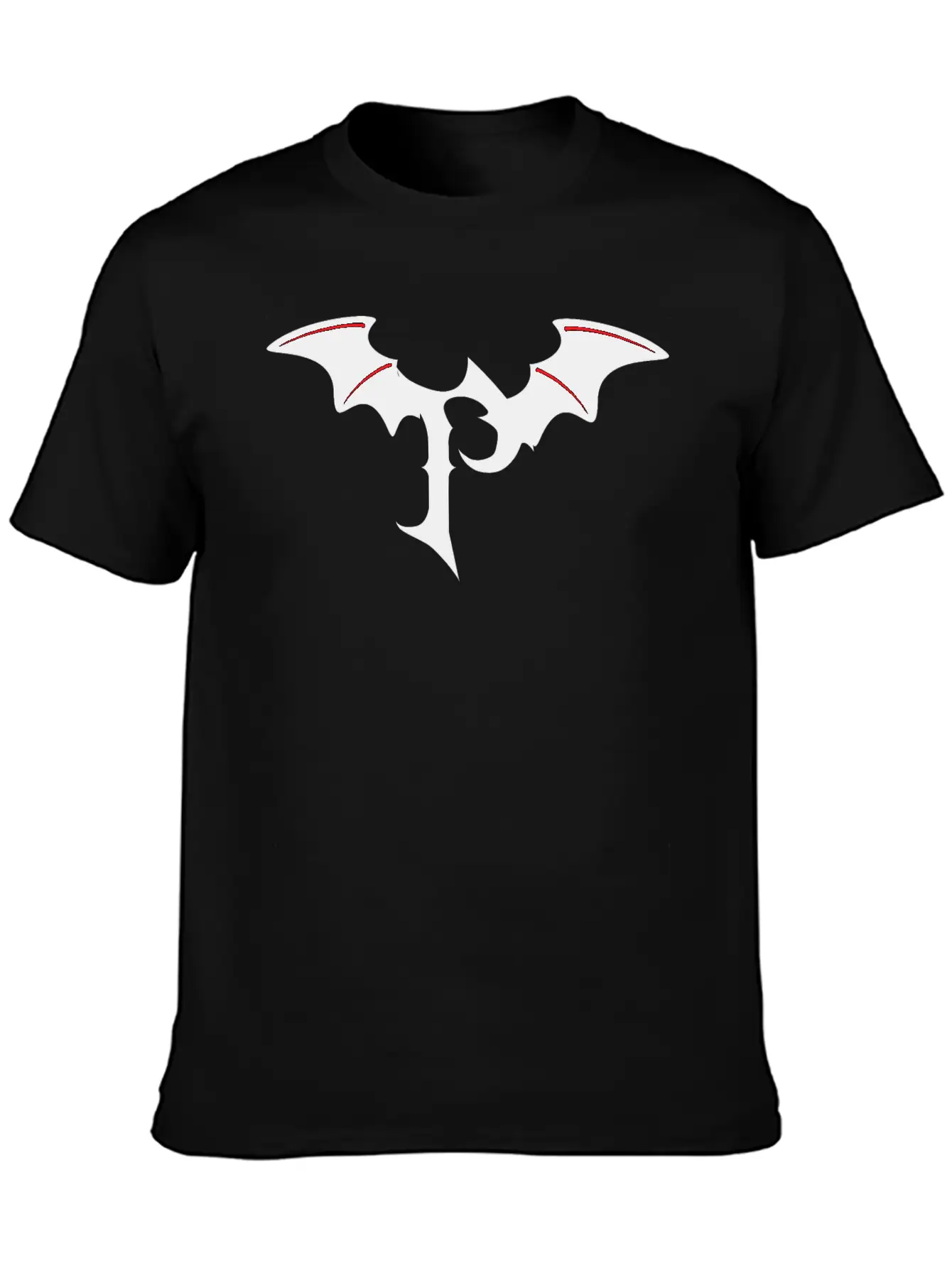 Letter P Gothic Bat Unisex Casual T-Shirt – Clean Design For Daily Comfort